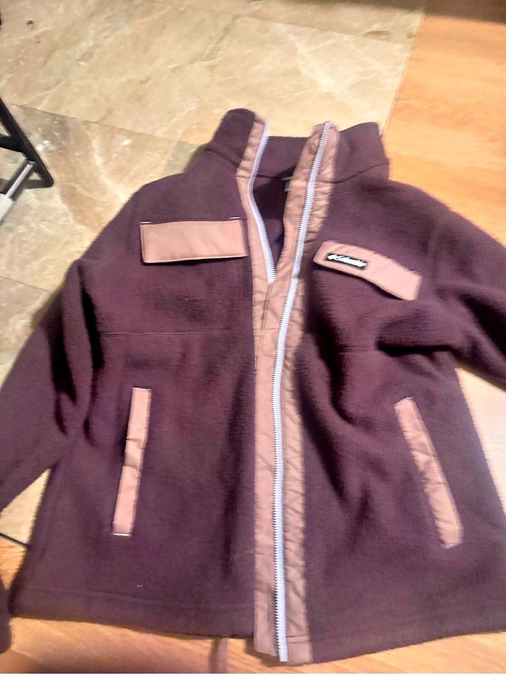 Large Columbia Women's Sherpa Fleece Jacket burgundy